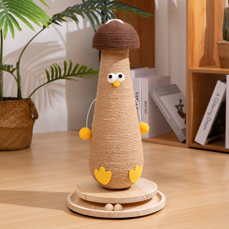 Mushroom chicken cat scratching post