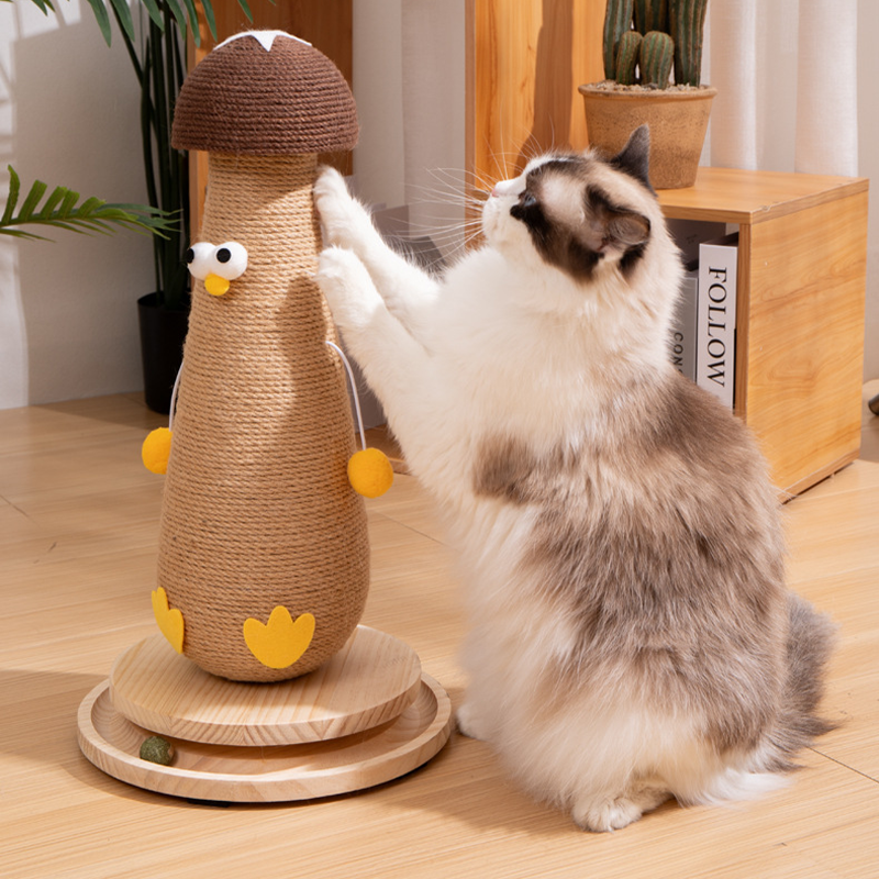 Mushroom chicken cat scratching post