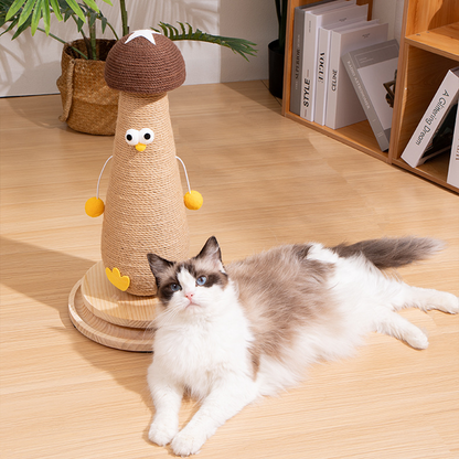 Mushroom chicken cat scratching post