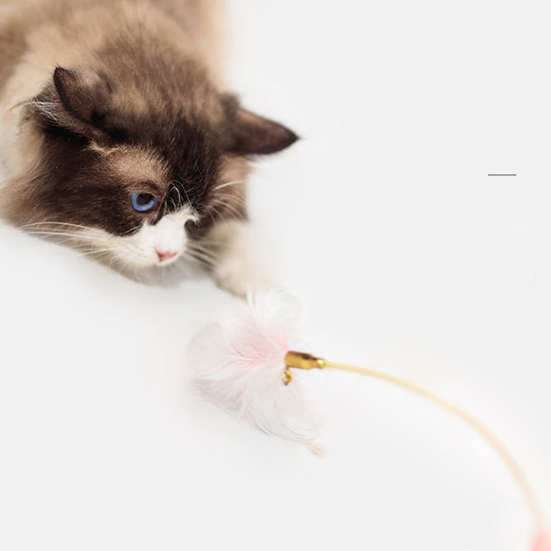 Silicone cat teasing stick